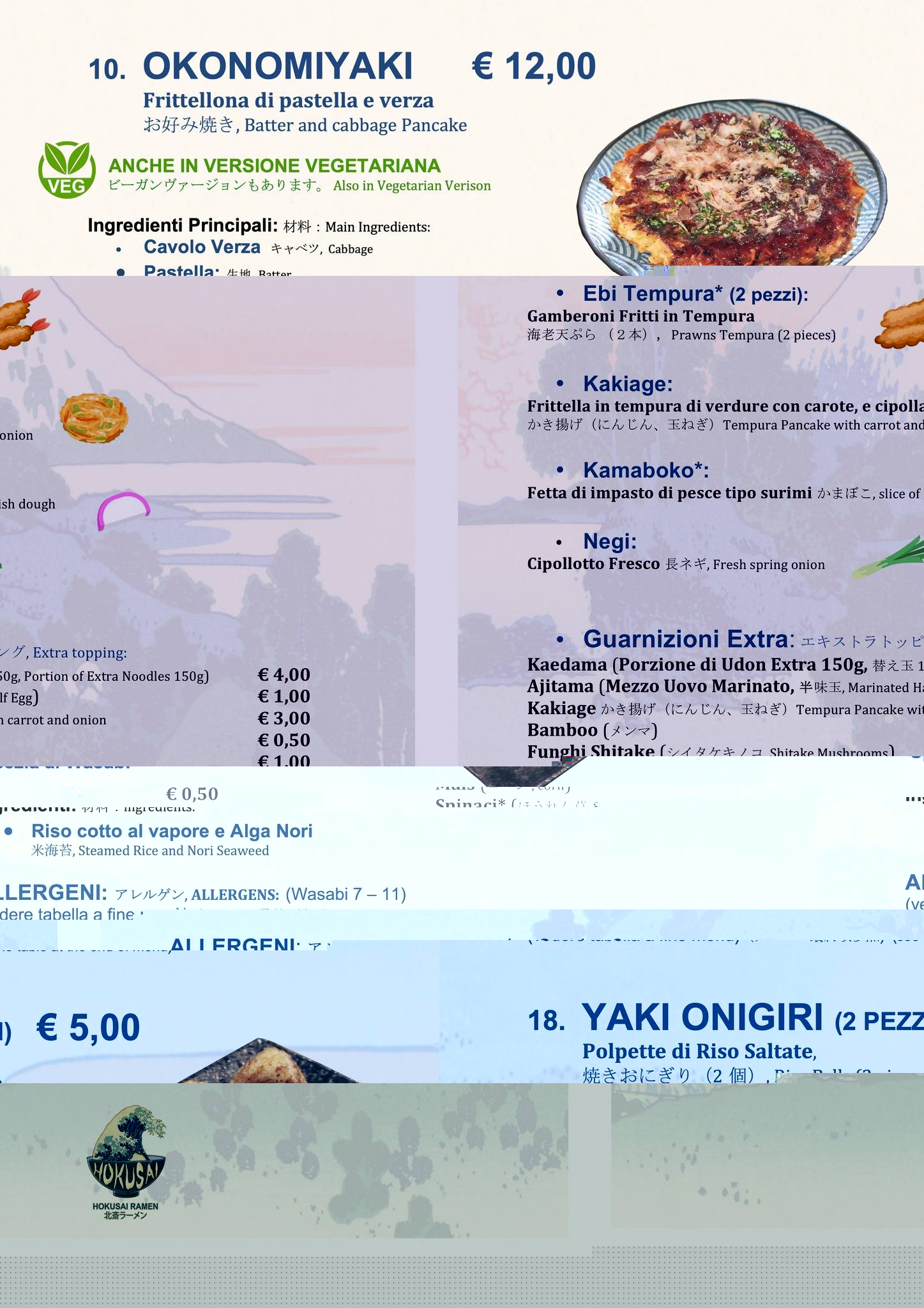 Menu di Hokusai Ramen 