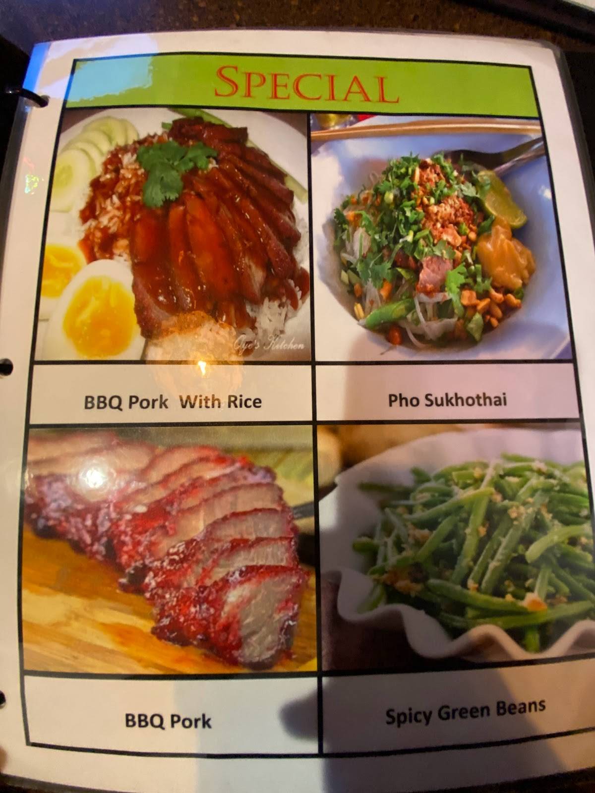 Menu at Honey Jar Cafe (Thai), Portland