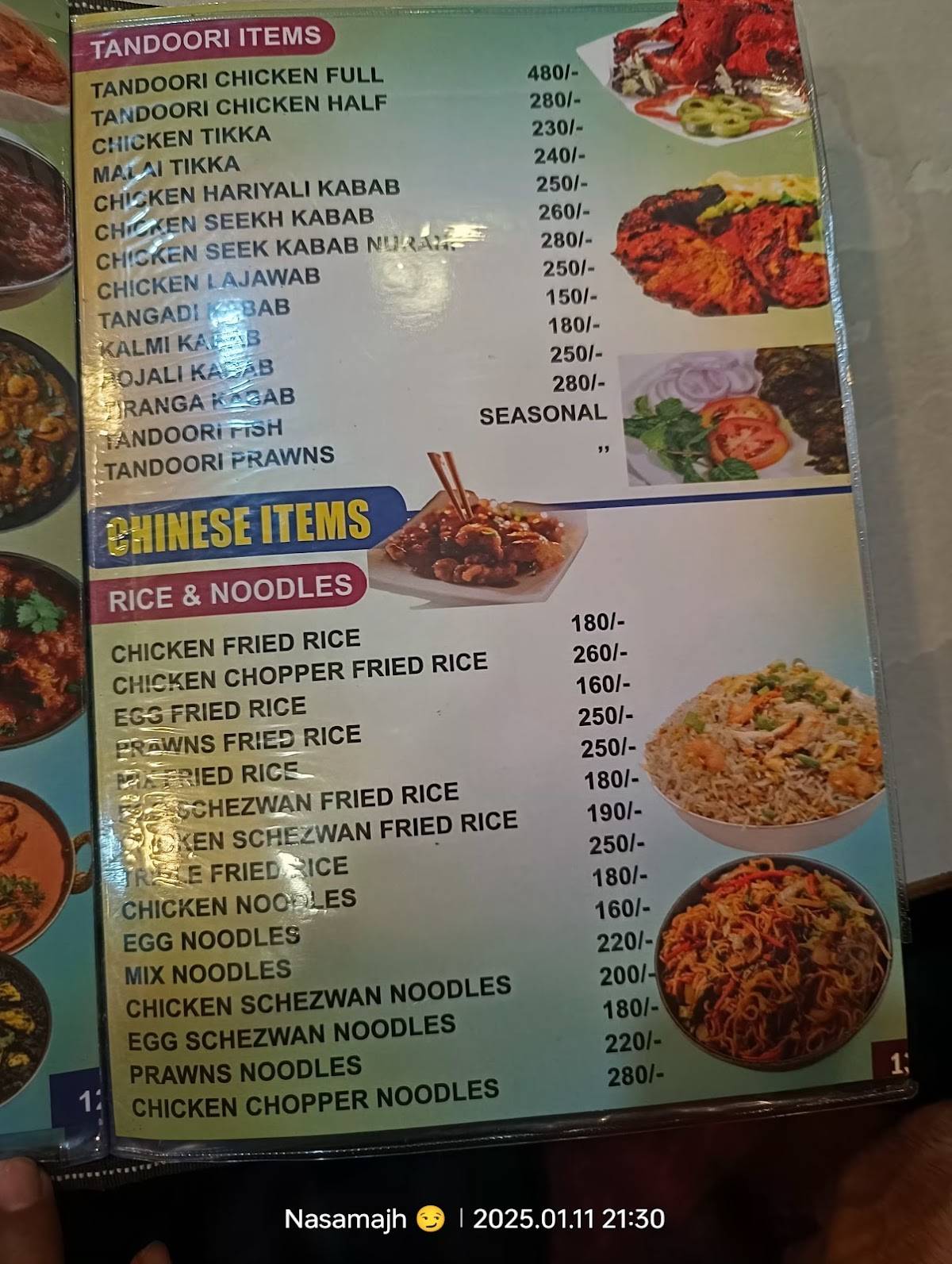 Hotel Delight menu