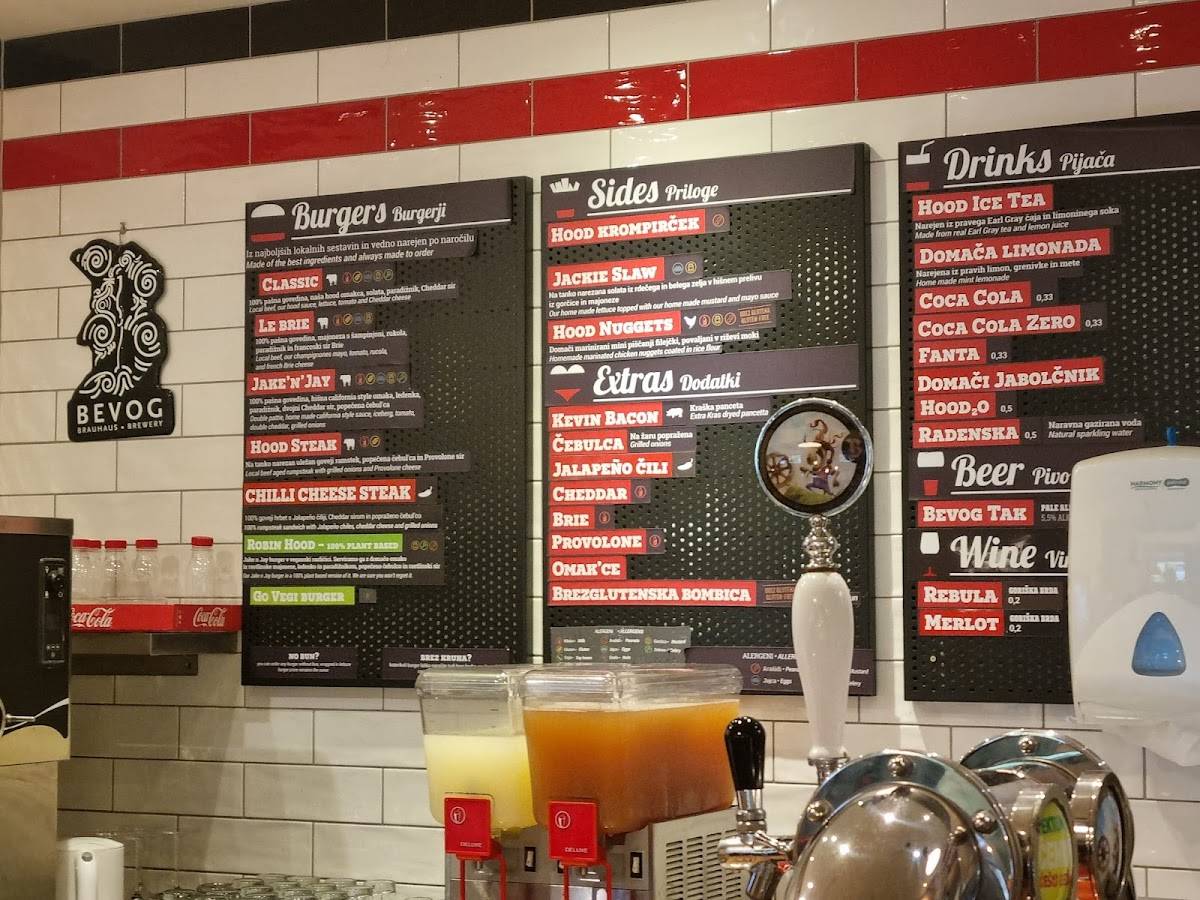 Menu di Hood Burger Center 