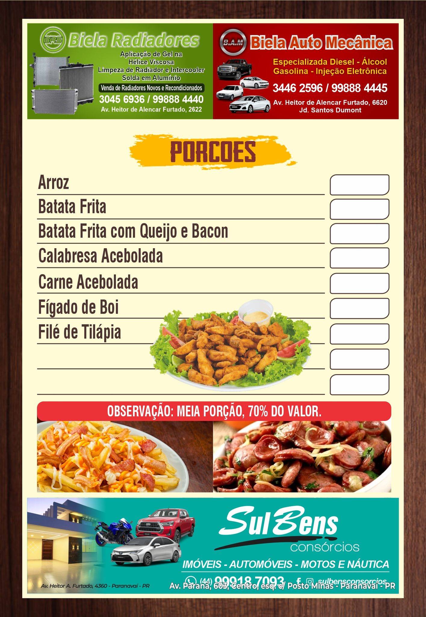 Hora Extra Petiscaria cardápio