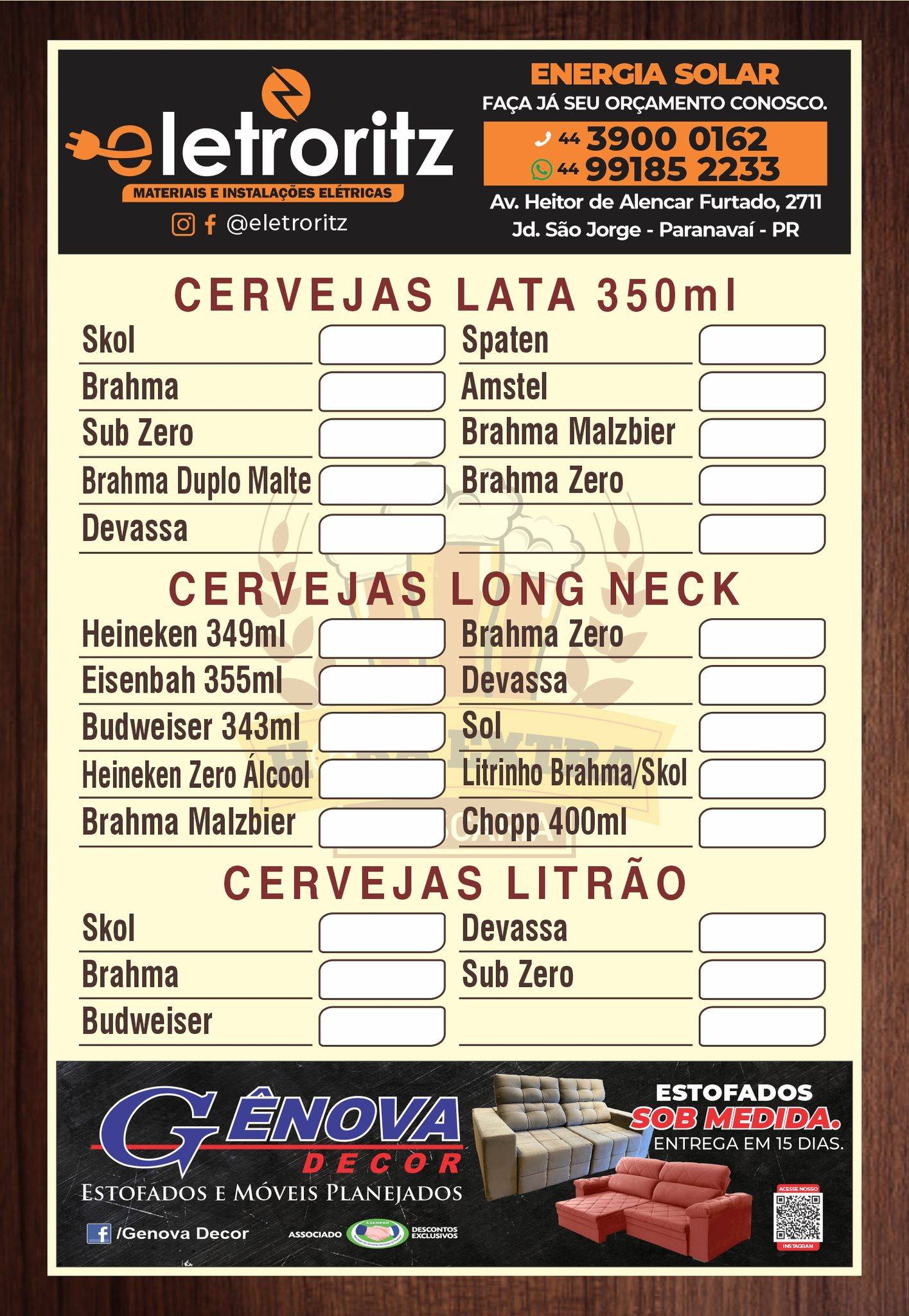 Hora Extra Petiscaria cardápio