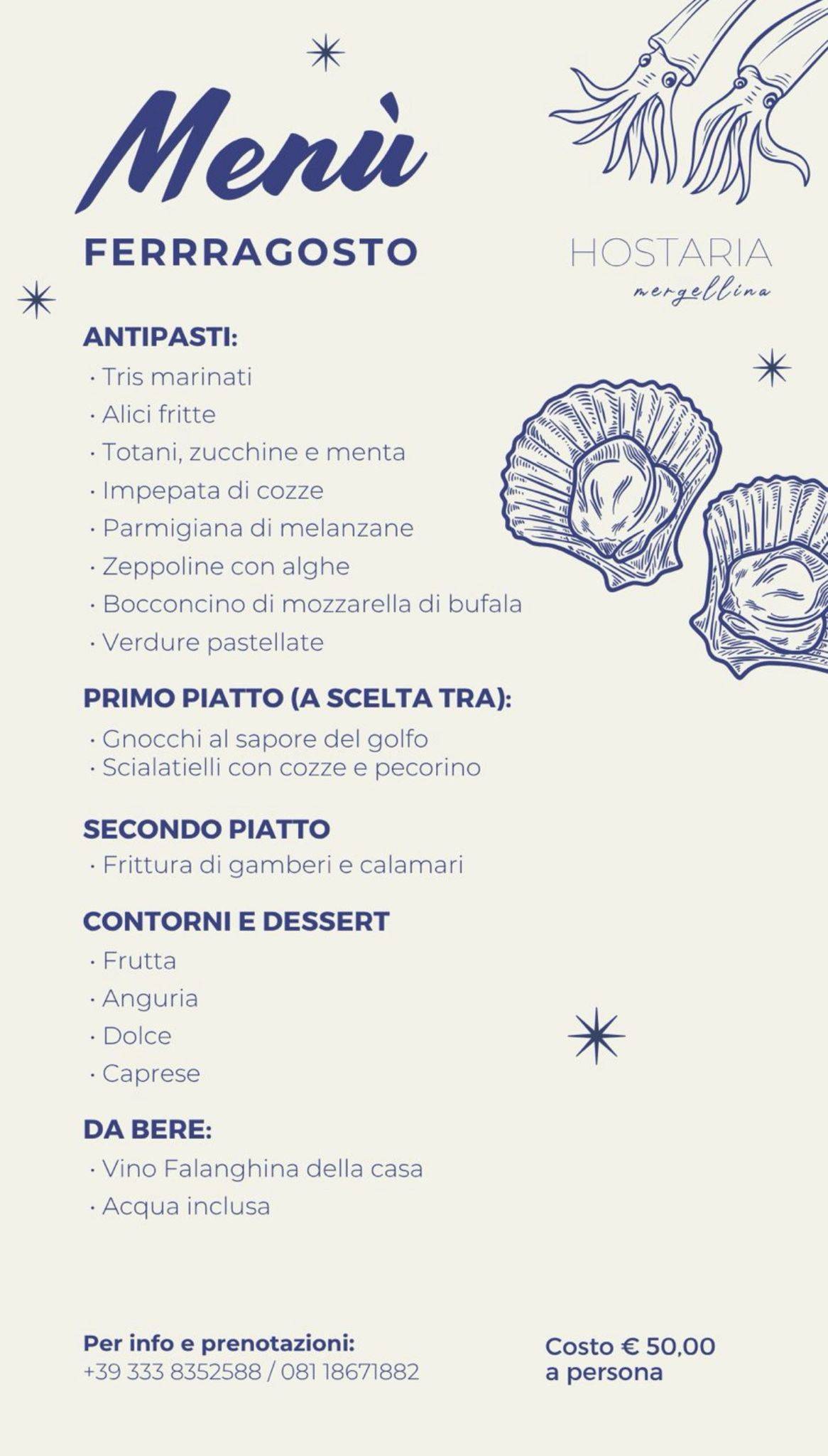 Menu di Hostaria Mergellina 