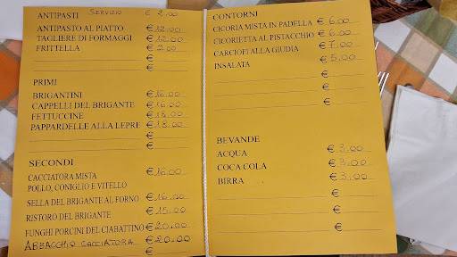 Menu di Hosteria Il Ciabattino 