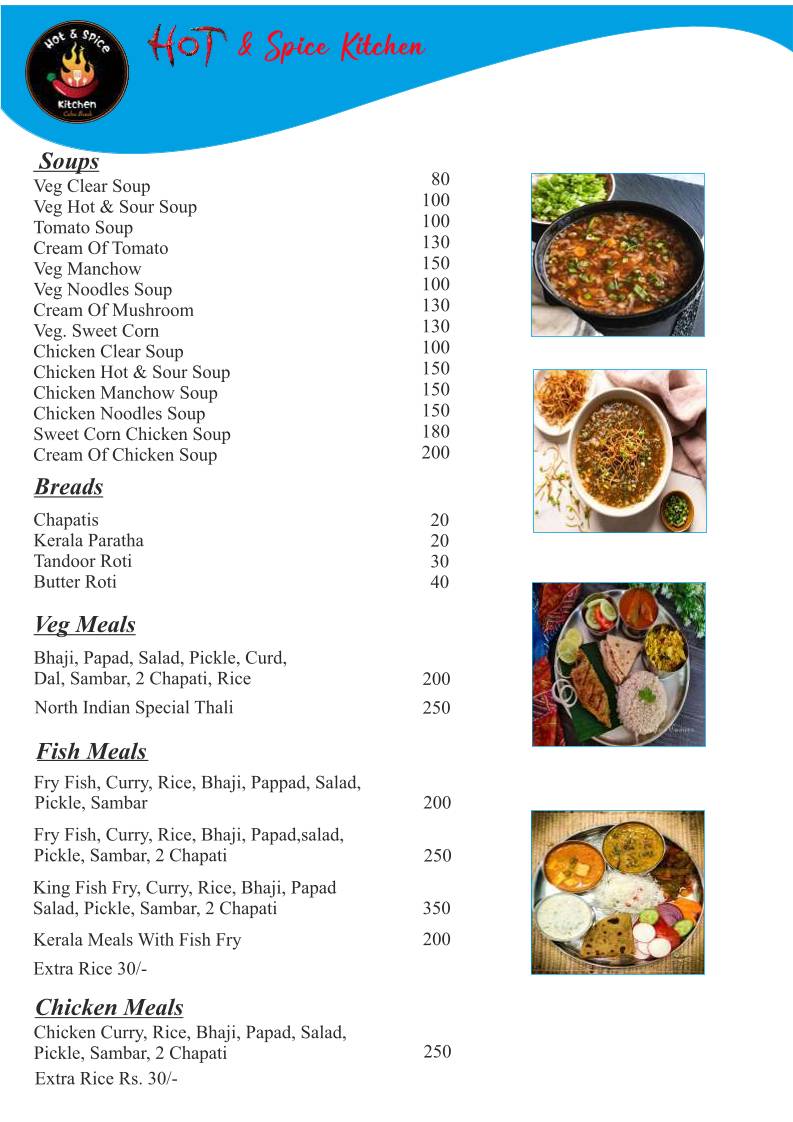 Hot And Spice Kitchen menu