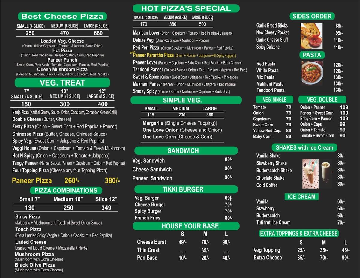 Hot Pizza Best Pizza Shop In Hisar menu