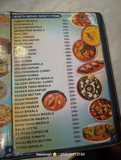 Hotel Delight menu