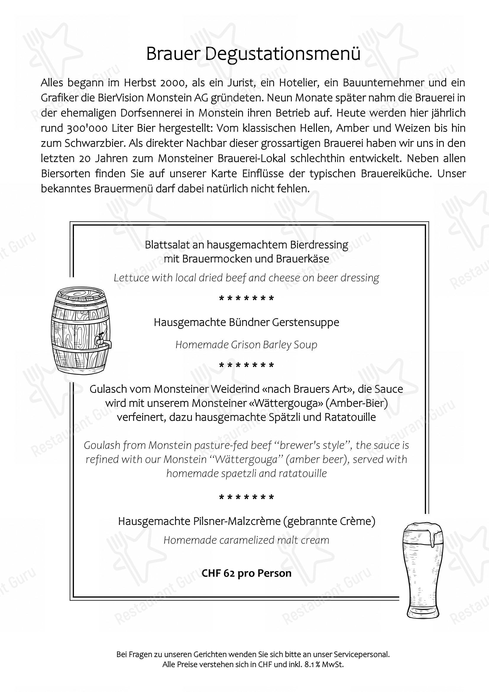 Hotel Ducan in Davos - Menu bar