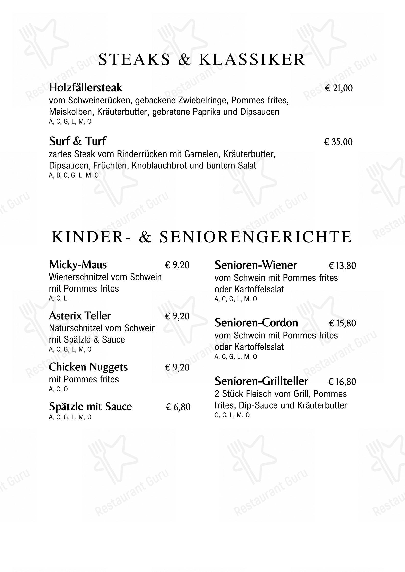 Menu pour Hotel Gasthof Neuner pizzeria