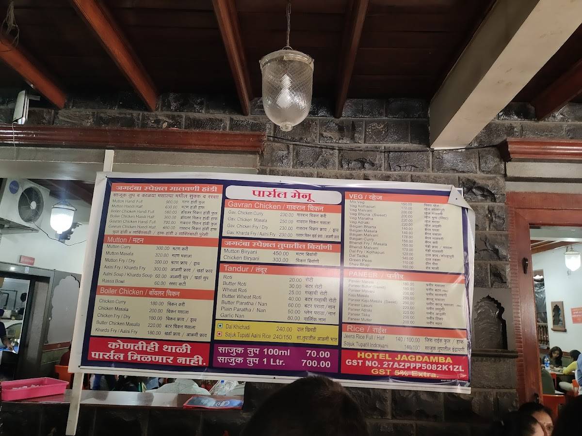 Hotel Jagdamba menu