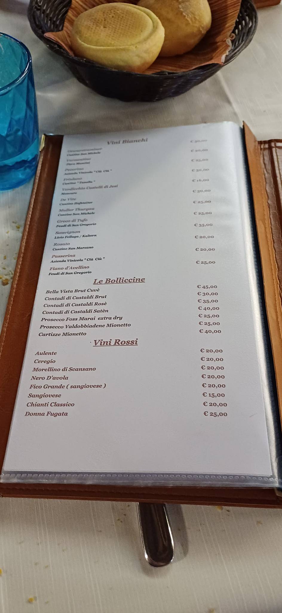 Menu di Hotel Quo vadis? 