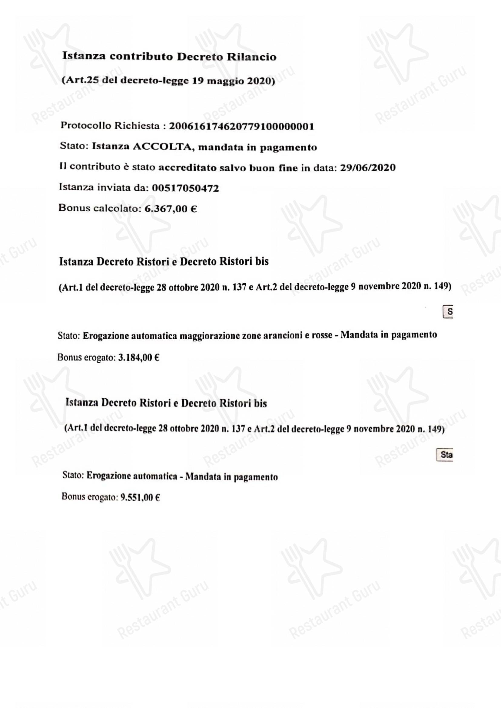 Menu per Albergo Ristorante Bar Sichi