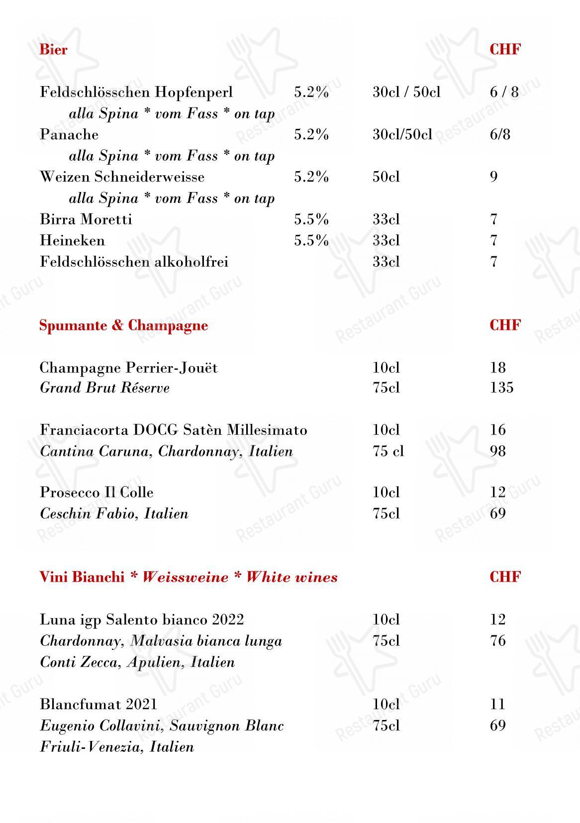 Hummerbar dans Zürich - Menu bar