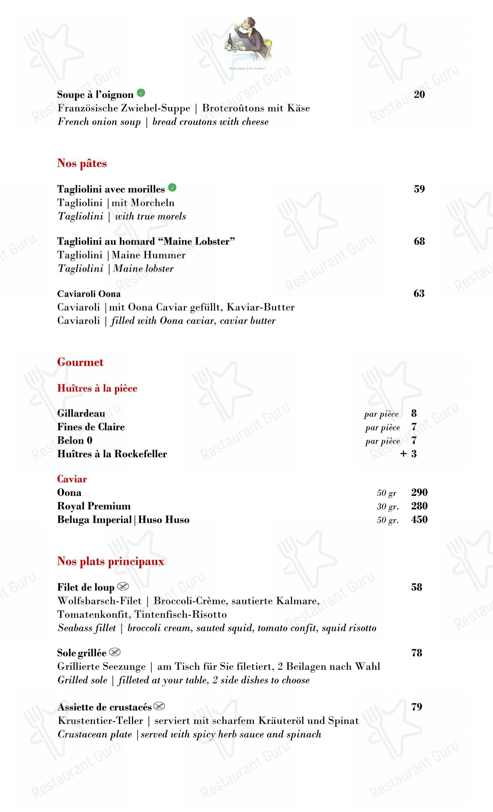 Hummerbar dans Zürich - Ночное меню