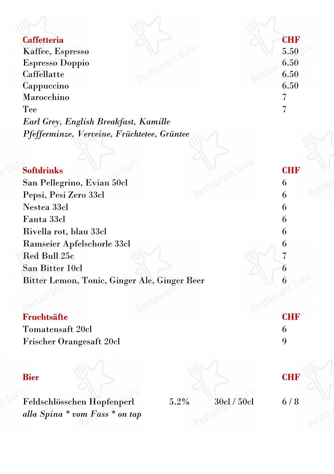 Menu pour Hummerbar - Menu