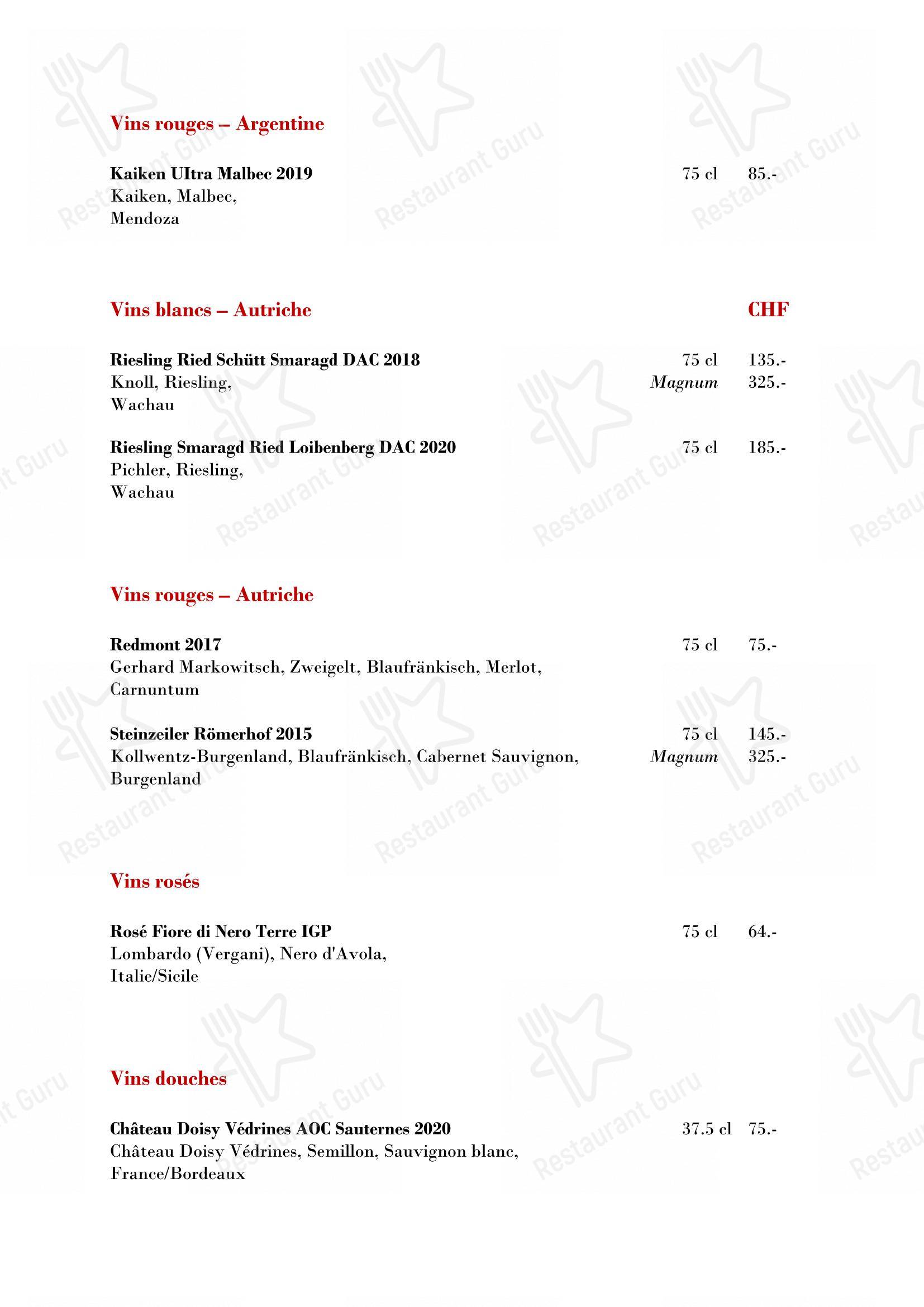 Menu pour Hummerbar - Основное меню