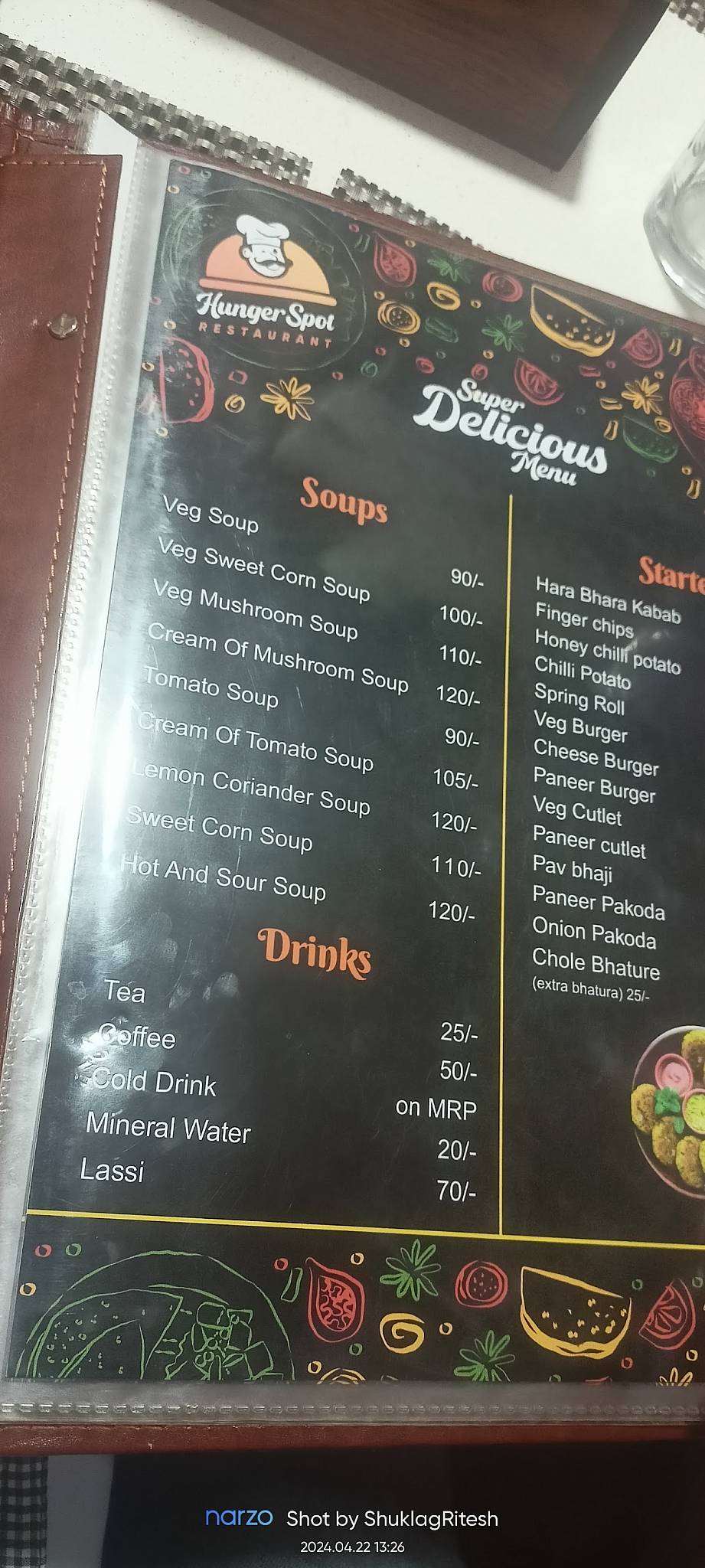 Hunger Spot menu