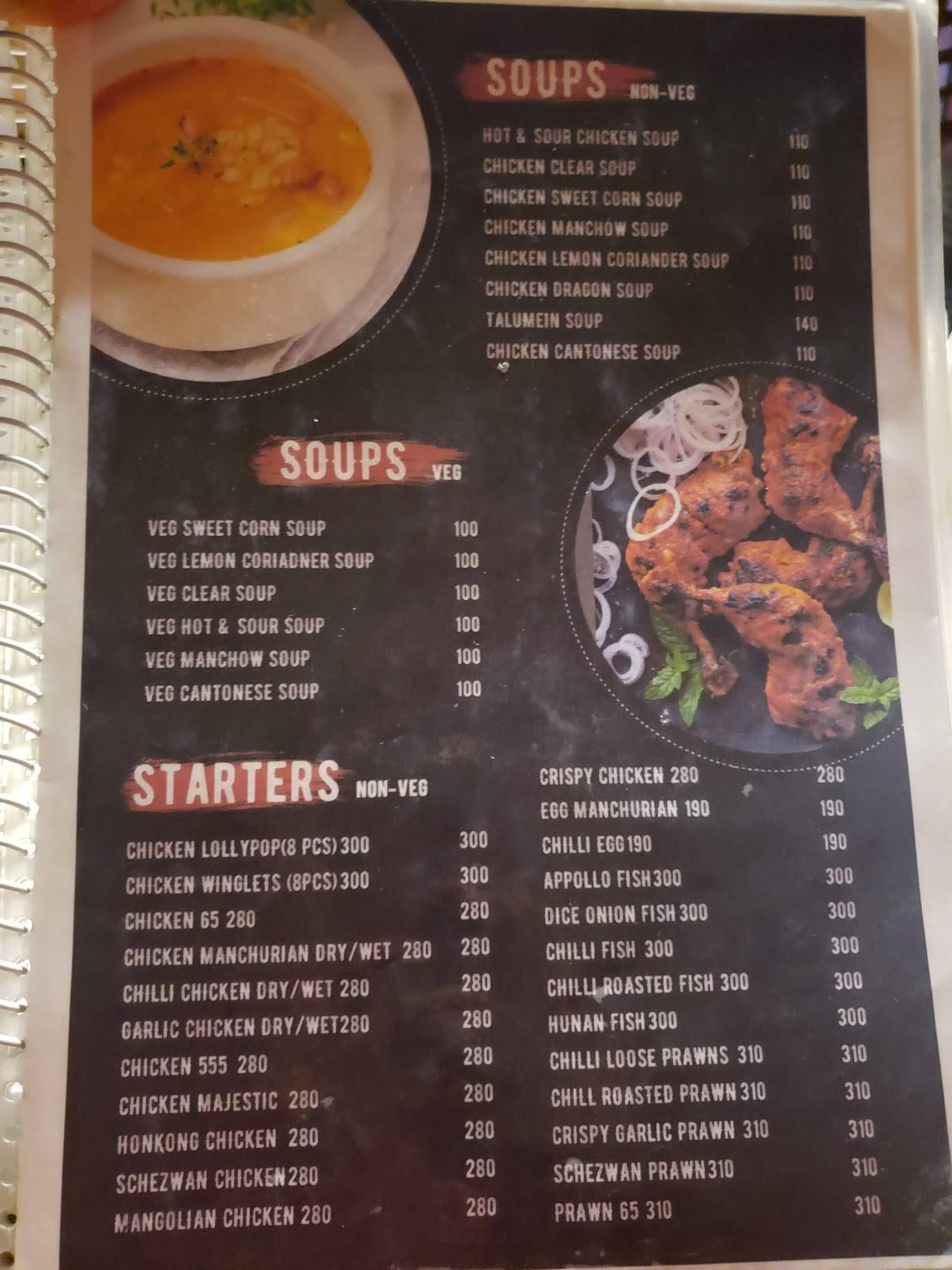 Menu at Hungry Birds, Kakinada, BVS Patrudu St
