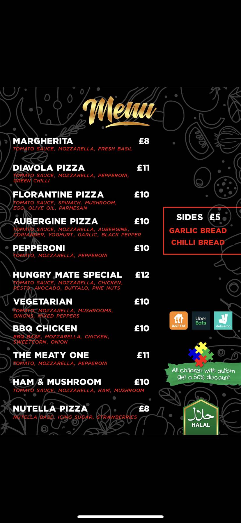 Menu at Hungry Mate Pizzeria Wallington, Wallington