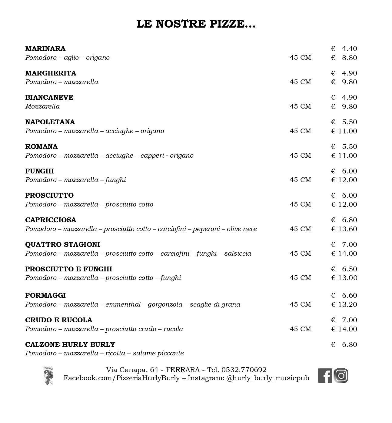 Menu di Hurly Burly 