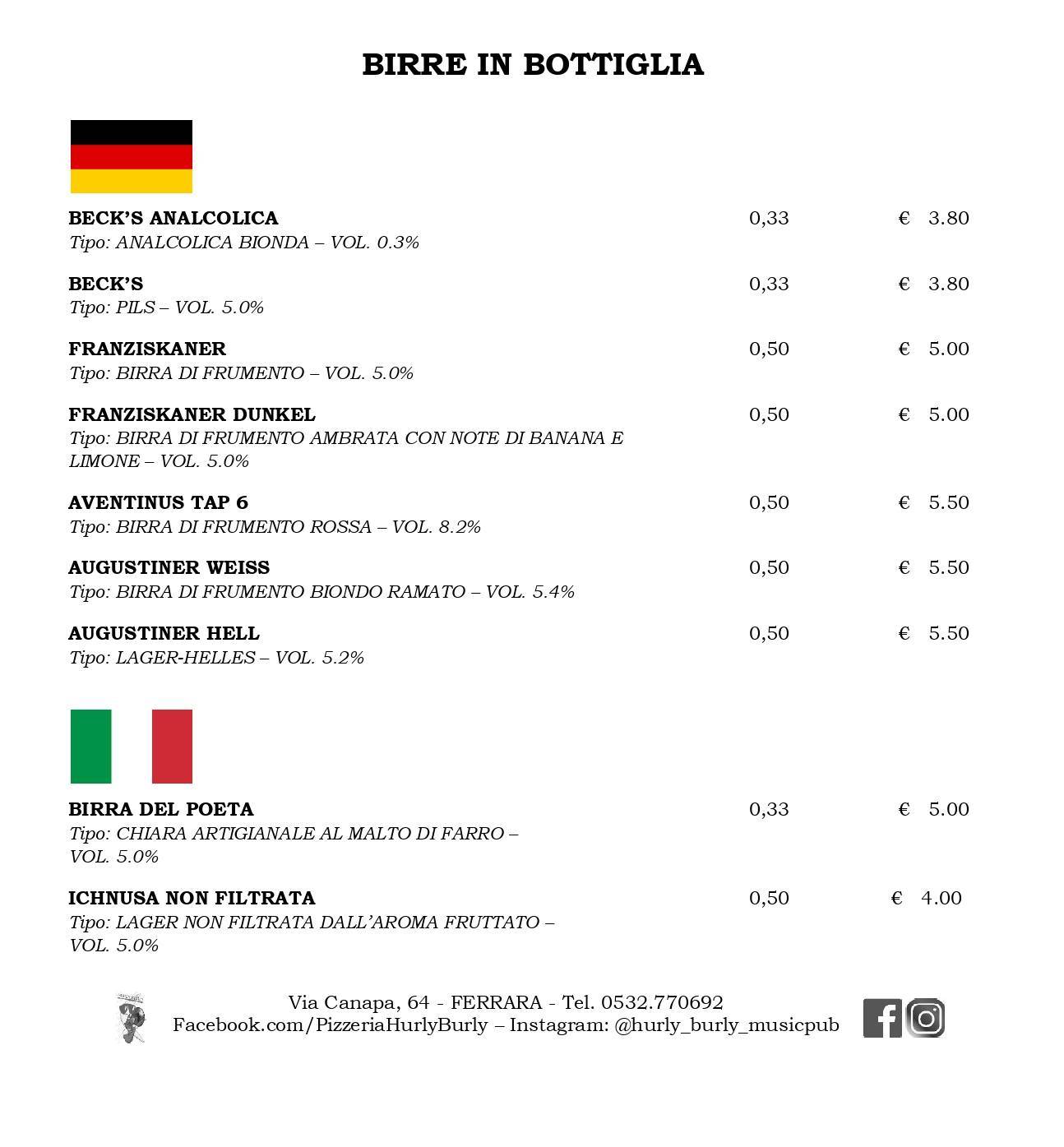Menu di Hurly Burly 