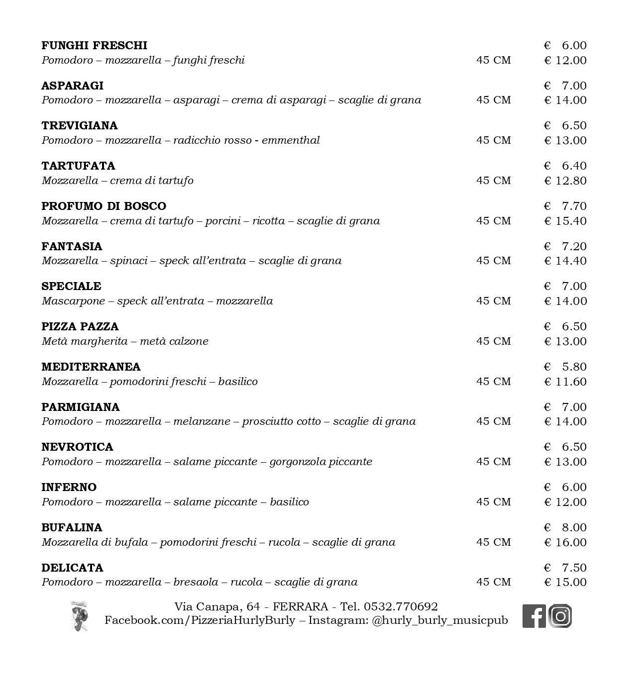 Menu di Hurly Burly 