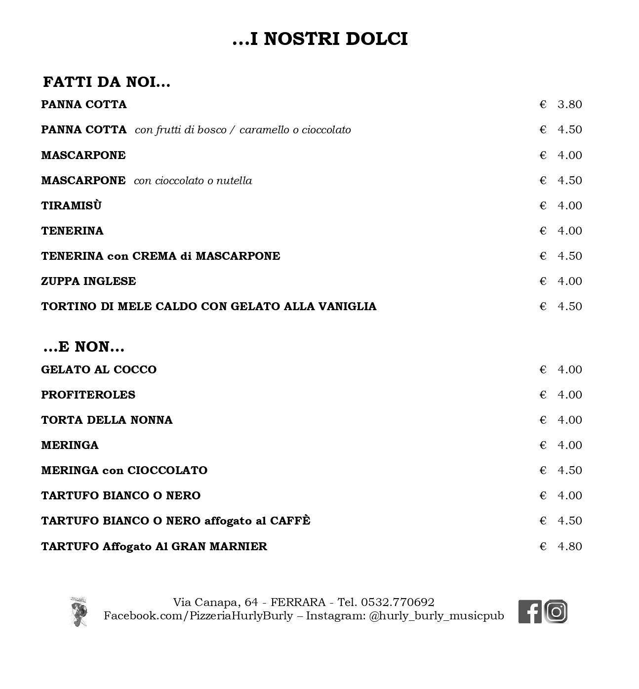 Menu di Hurly Burly 