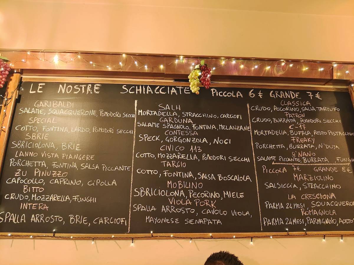 Menu di I frari 