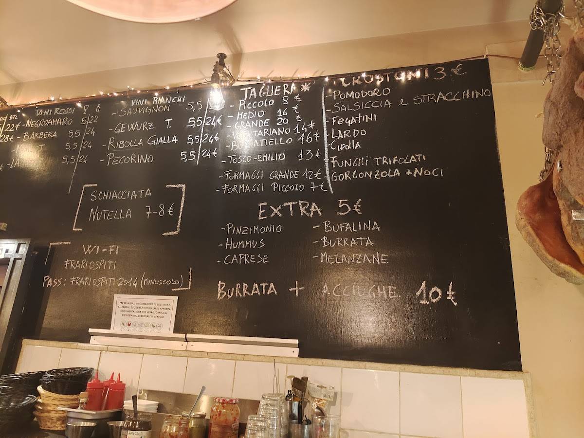 Menu di I frari 