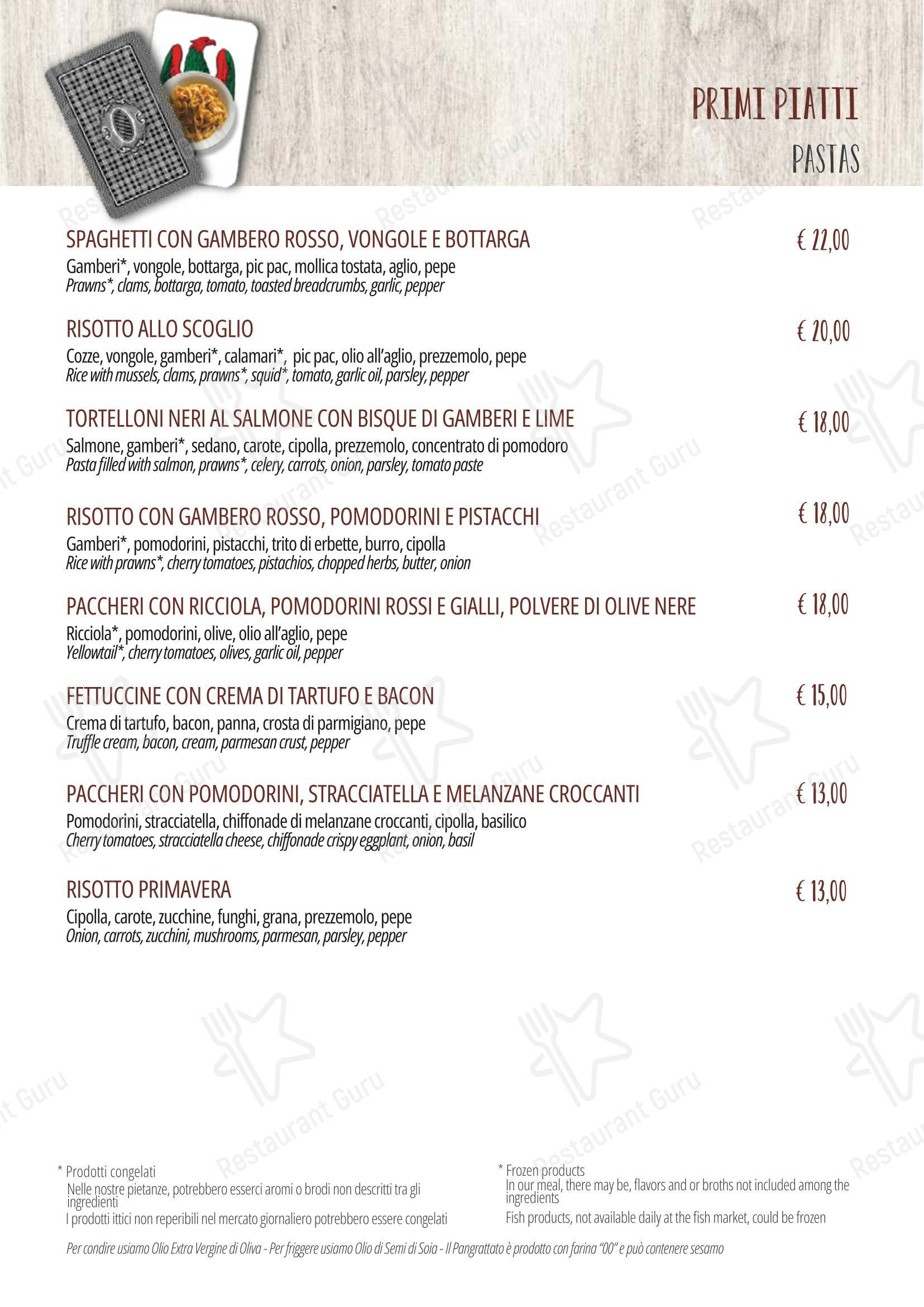 Il Baro dans Palerme - Menu