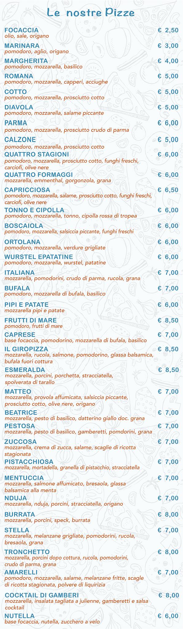 Menu di Il Giropizza 