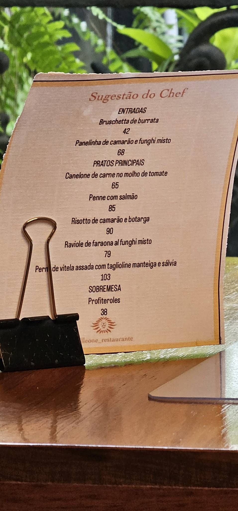 Il Leone Restaurante cardápio