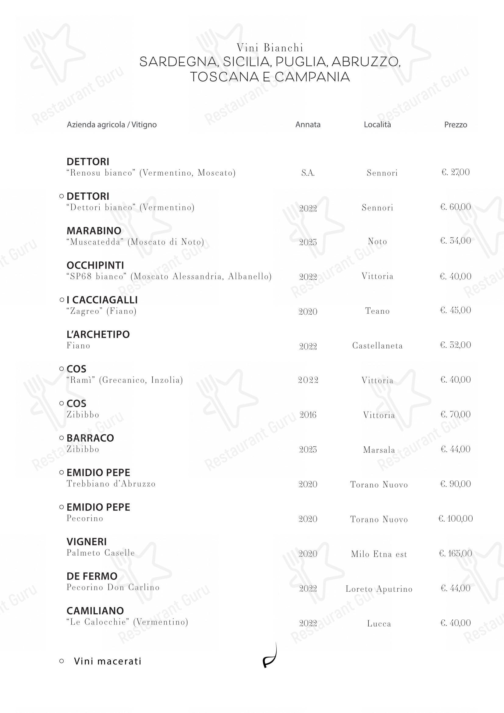 Il Refettorio in Venezia - Коктейльная карта