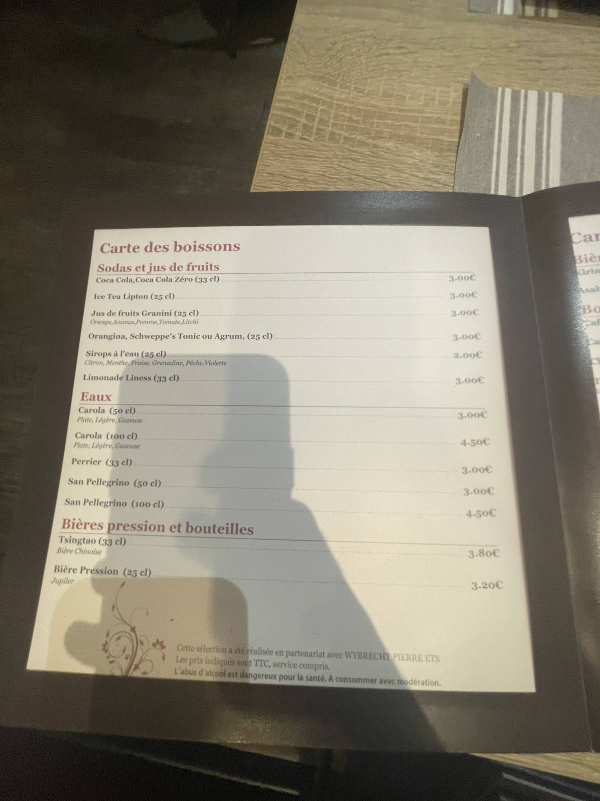 Menu de Poisson Rouge