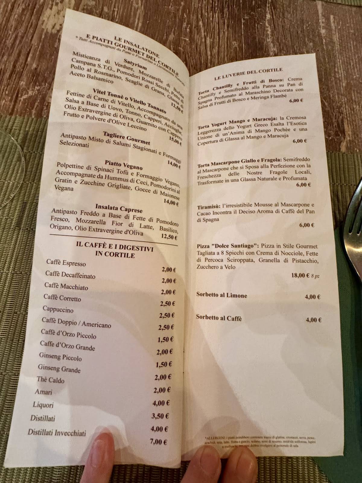 Menu di Il Cortile In Centro Pizza Gourmet 