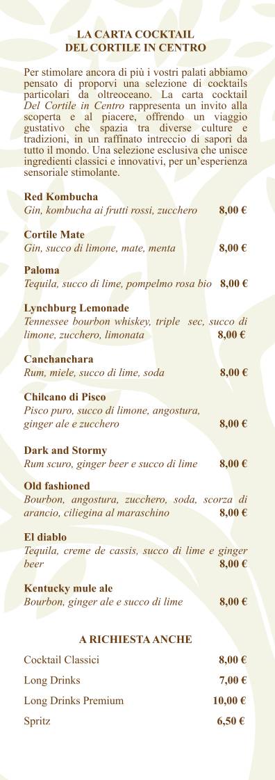 Menu di Il Cortile In Centro Pizza Gourmet 