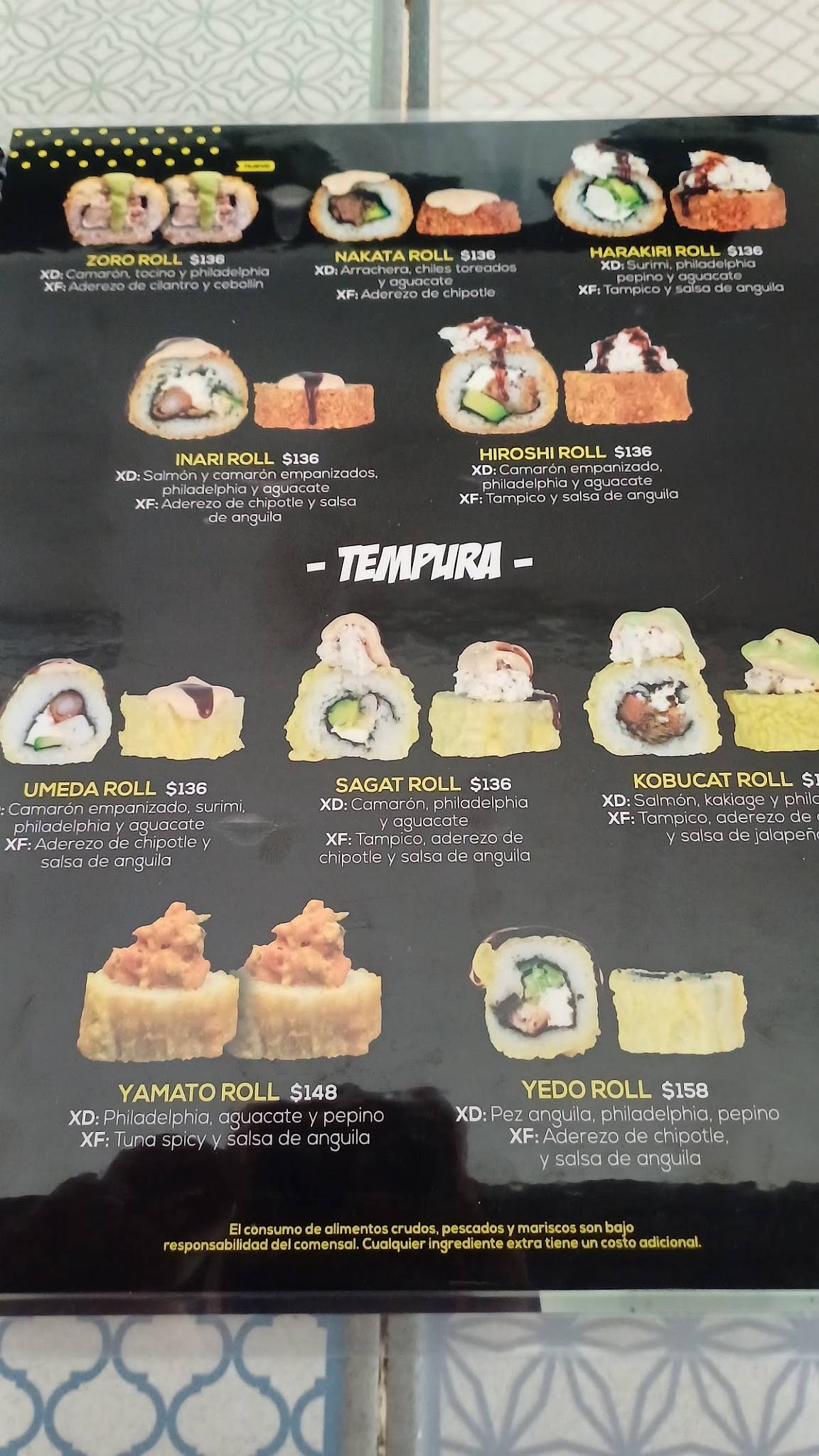 Carta del restaurante Inari (Muñoz), San Luis Potosi, Av. Prol. Muñoz ...