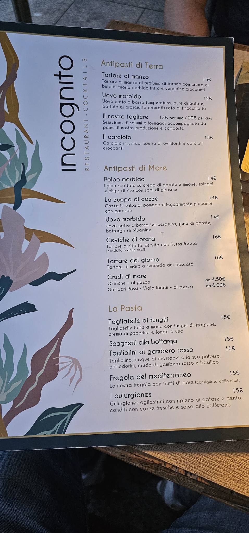 Menu di Incognito 