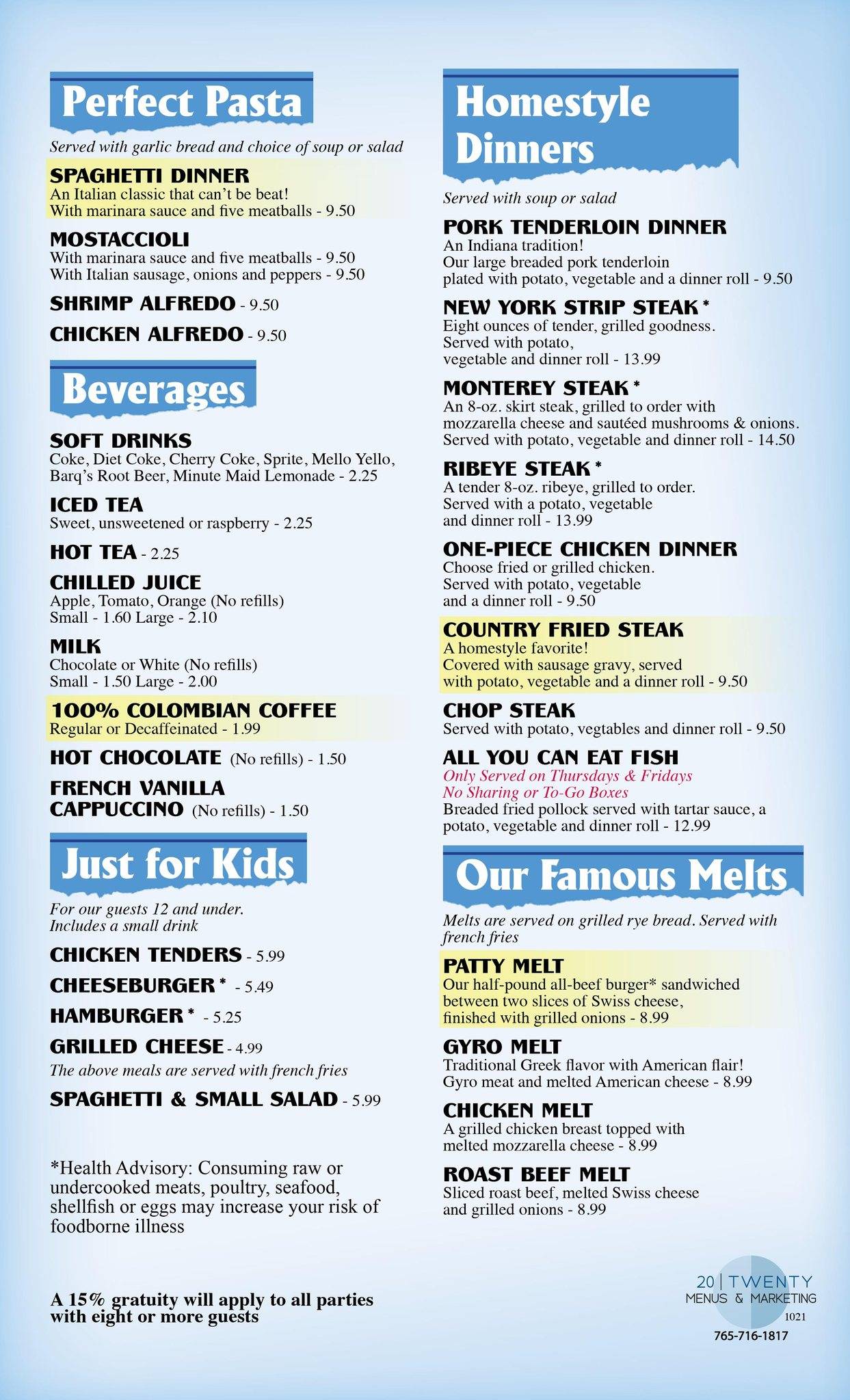 Menu at Indiana Pancake House restaurant, Decatur
