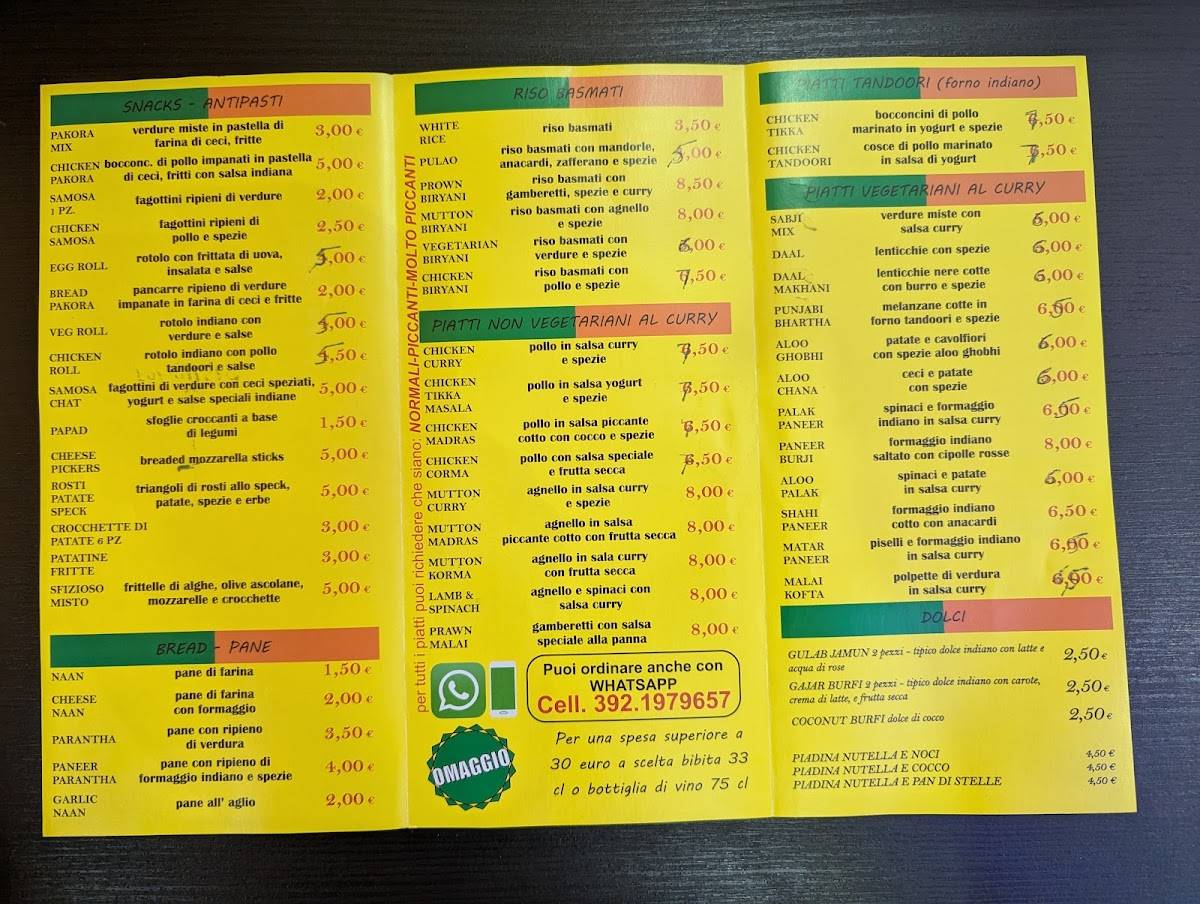 Menu di India's Fast Food & Take Away 