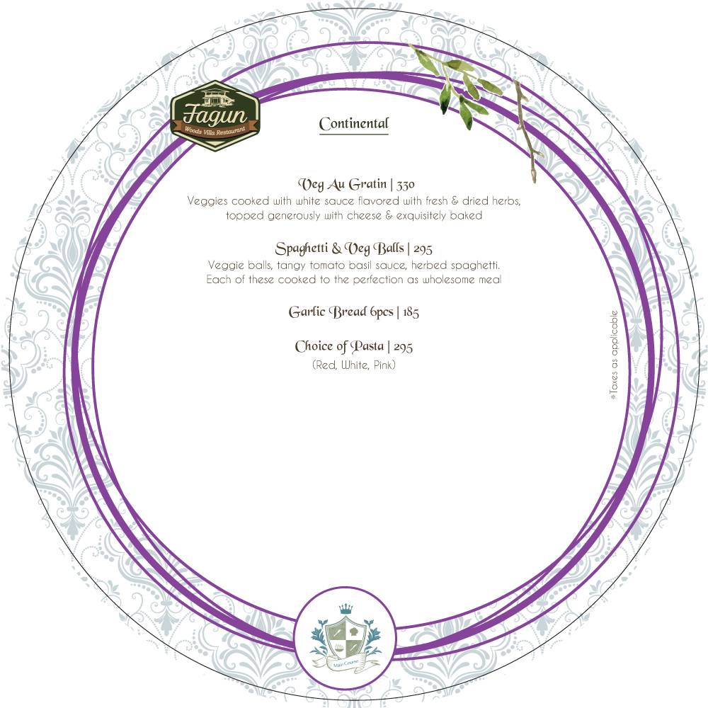 Fagun Restaurant menu