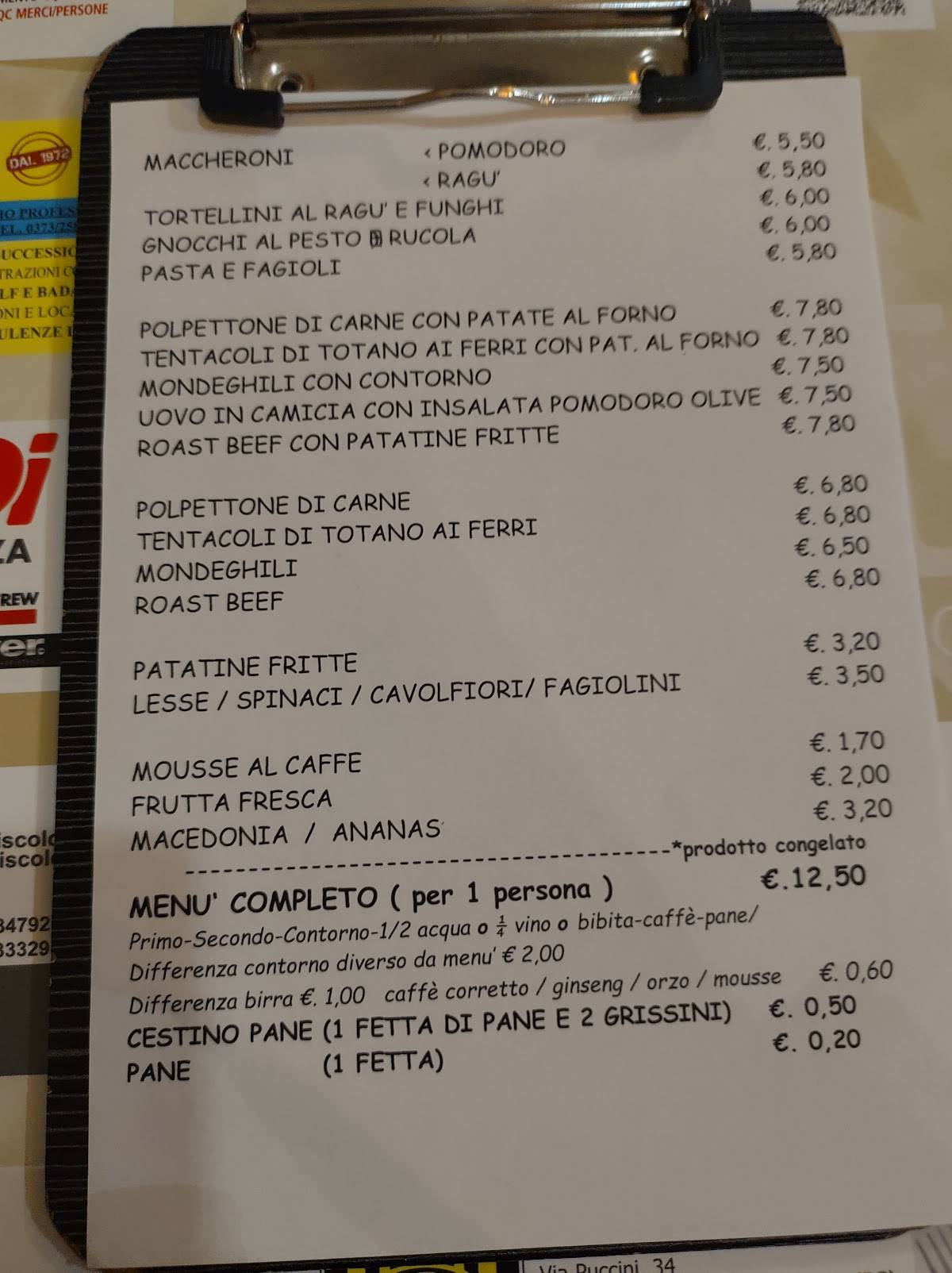 Menu di Invito Più 