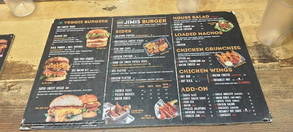 JIMIS BURGER - Vashi menu