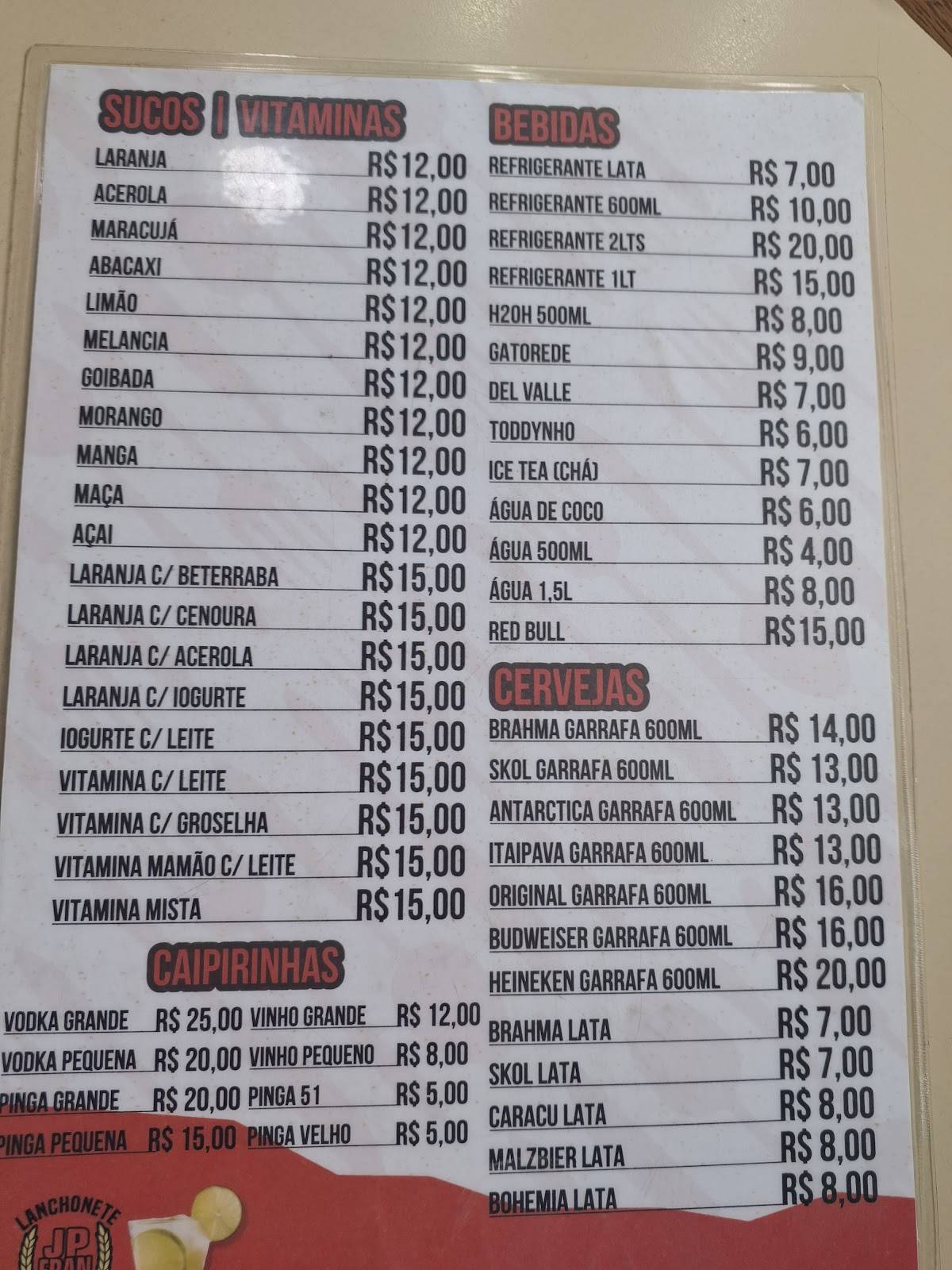 JP Fran Restaurante e Lanchonete cardápio