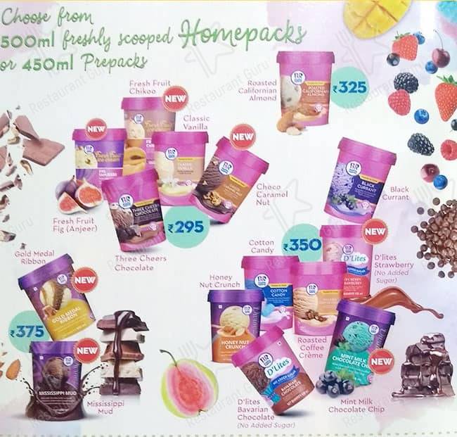 Baskin Robbins - Ice Cream Desserts menu
