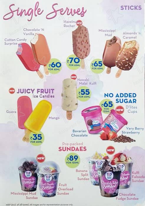 Baskin Robbins - Ice Cream Desserts menu