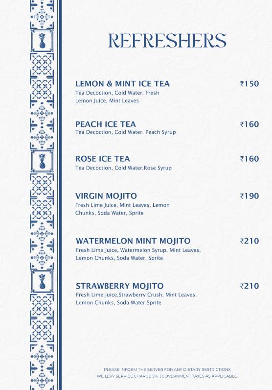 Gree ca Cafe Rooftop menu