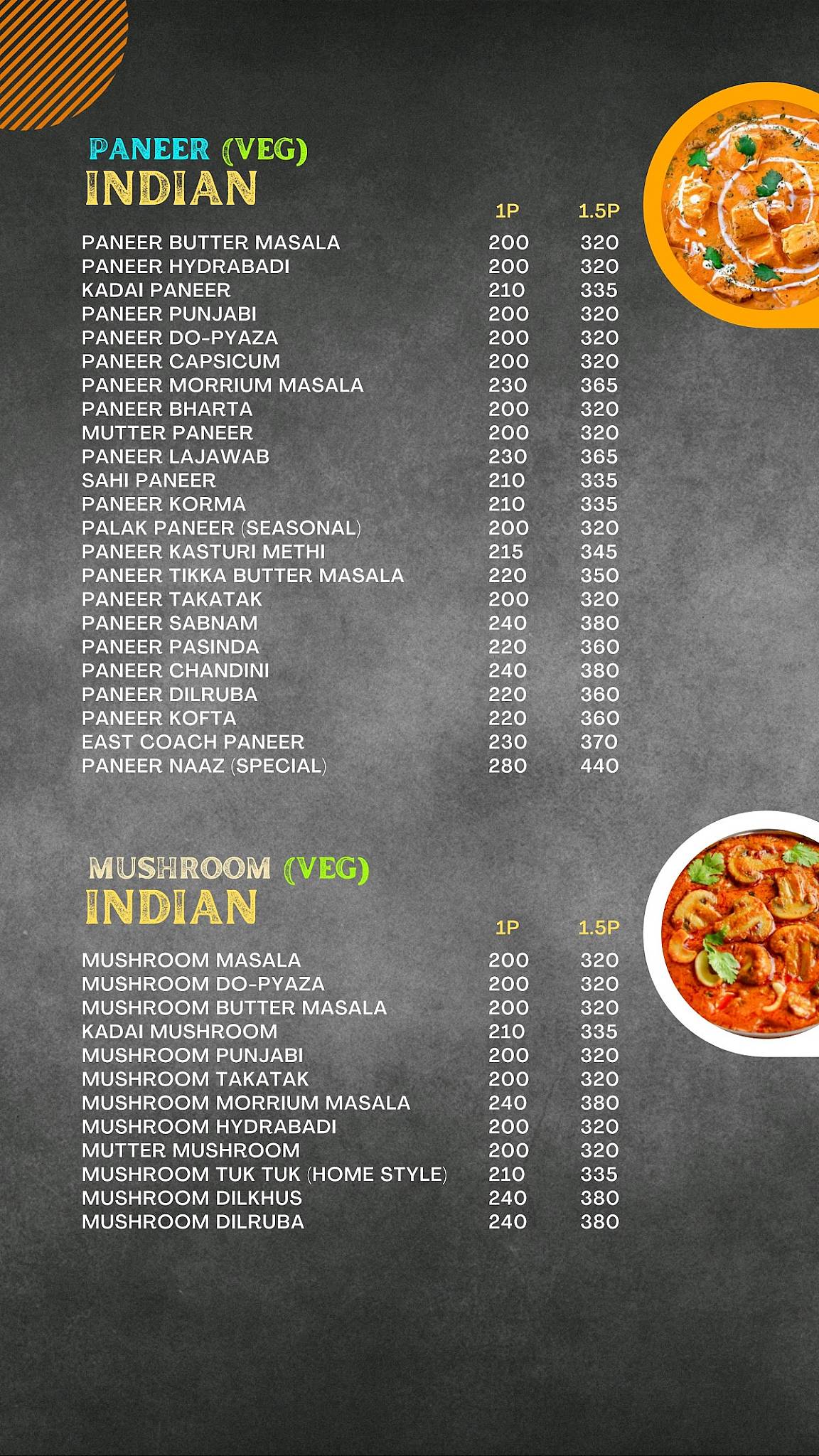 Janessa Restaurant menu
