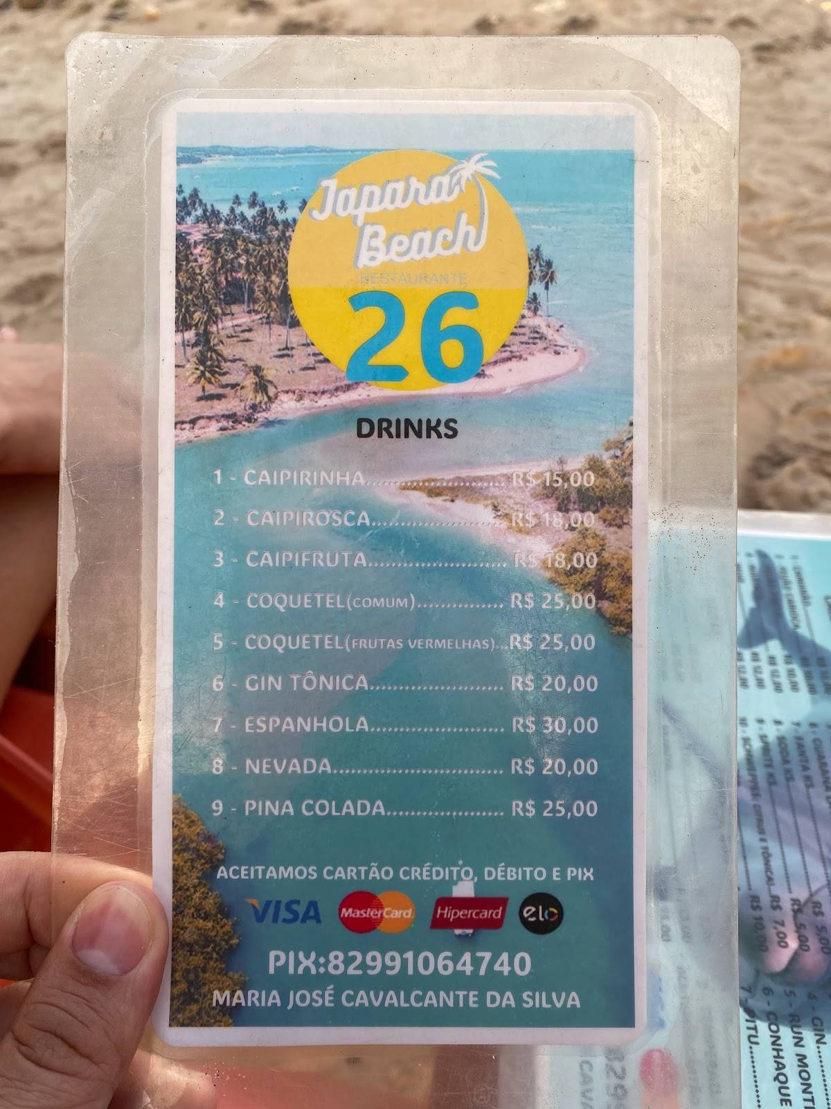 Japara Beach cardápio