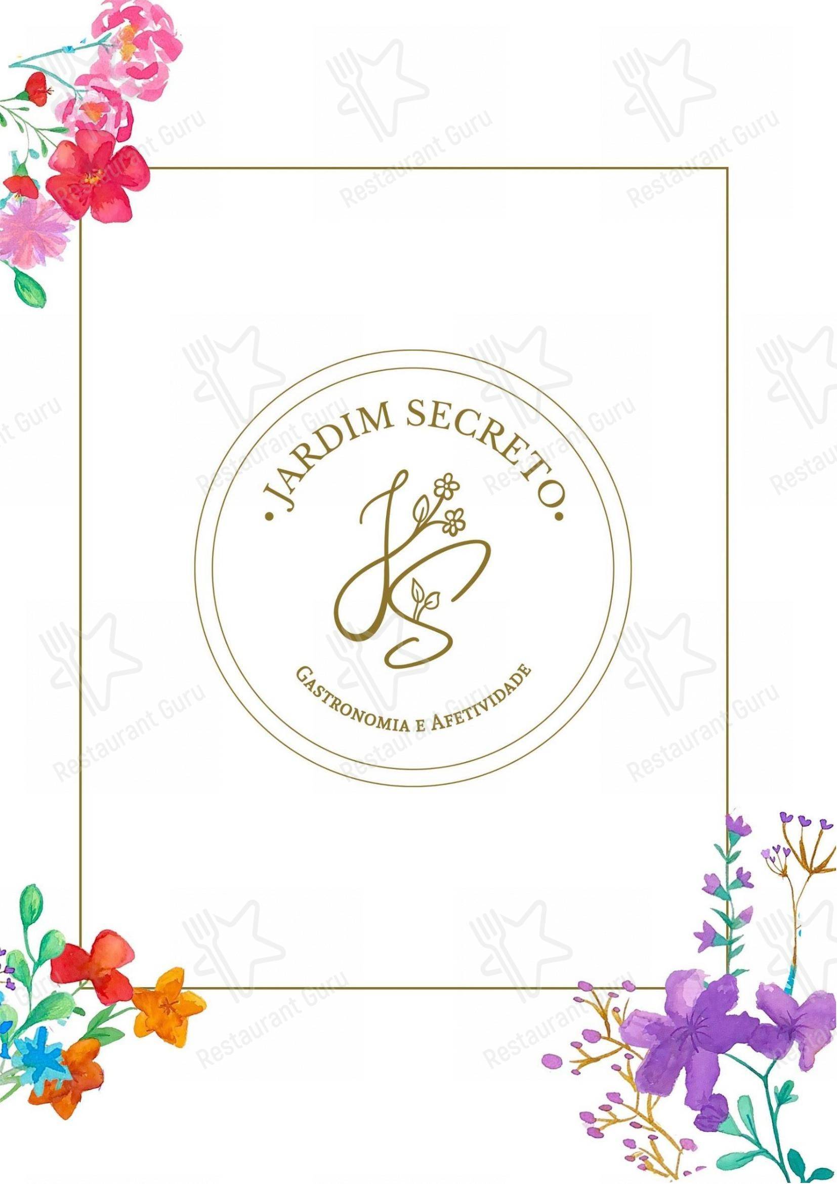 Menu bar para Jardim Secreto Gastronomia e Afetividade restaurante